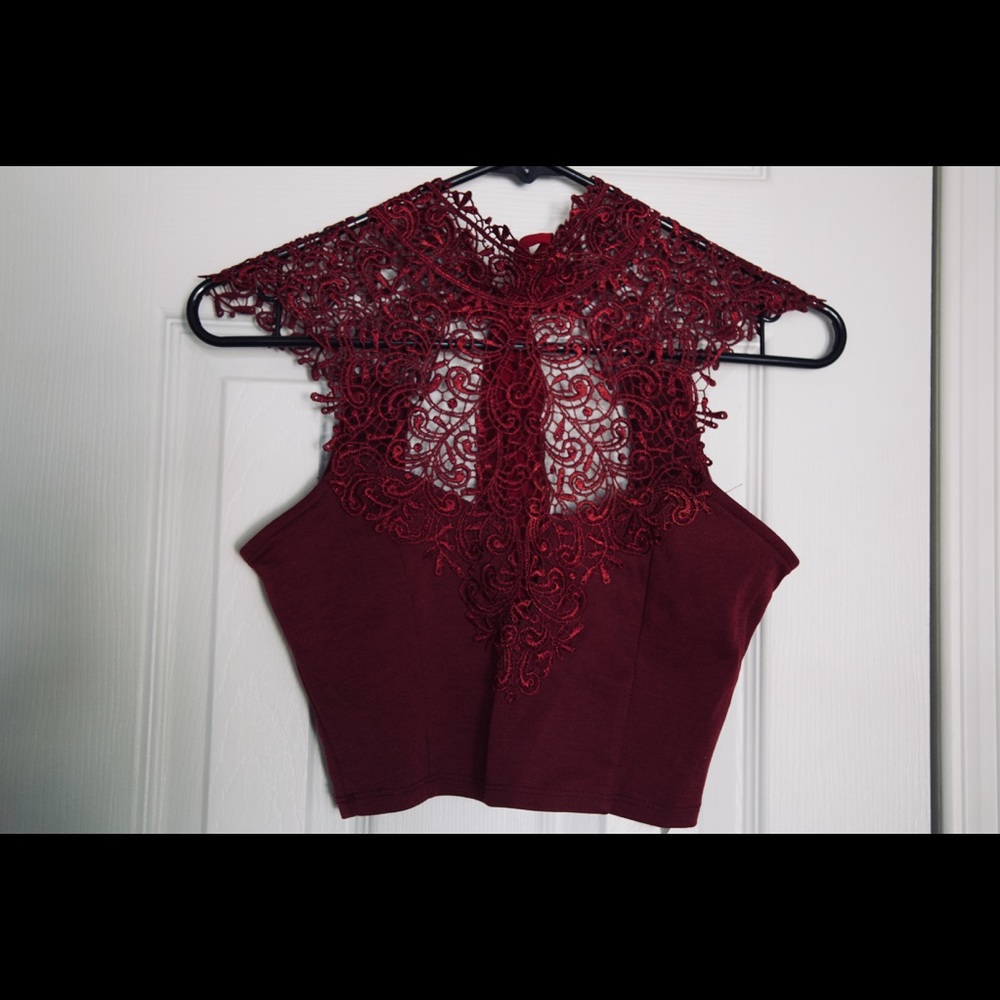 Burgundy Crop Top